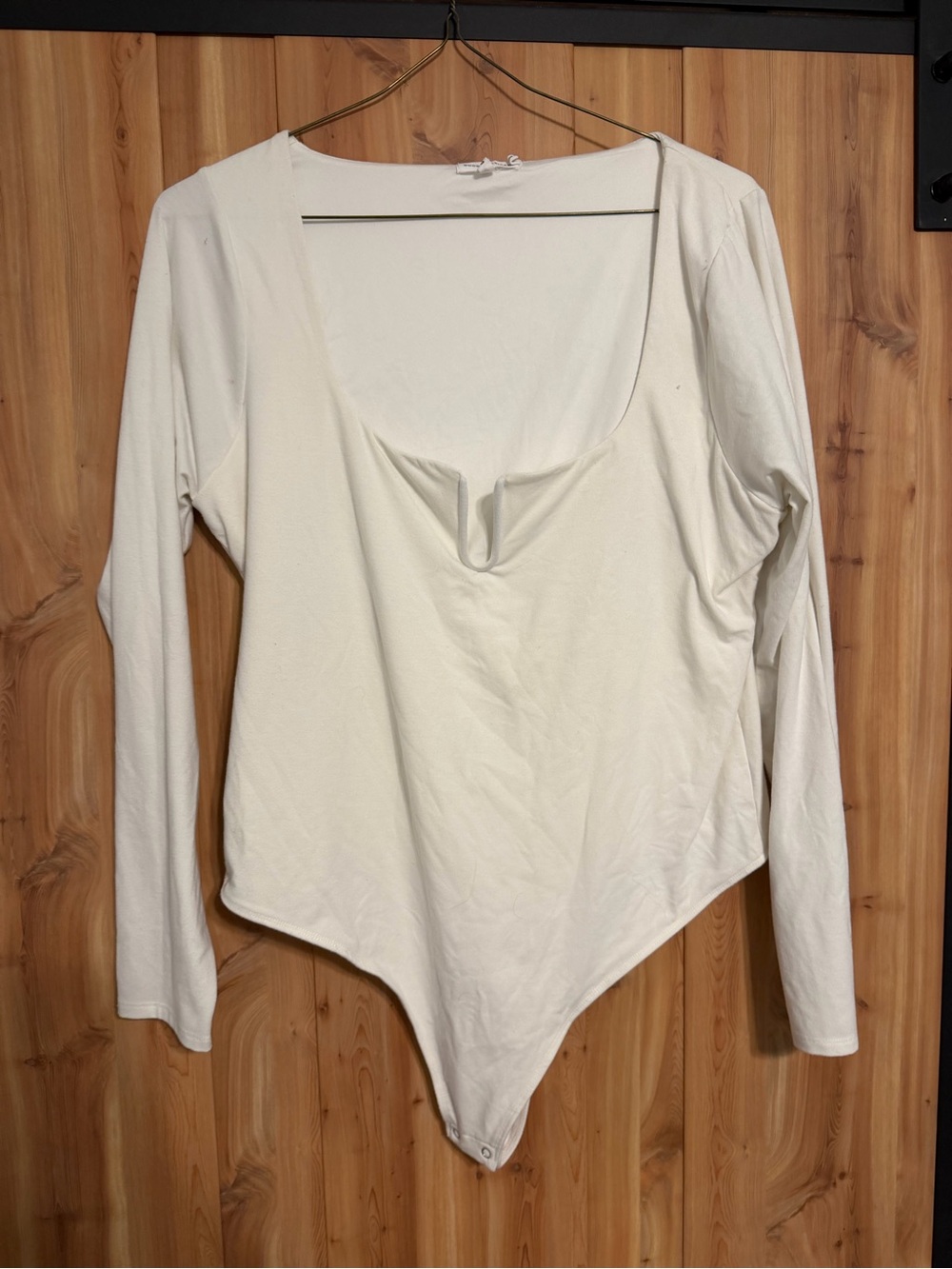 Good American Women’s Long Sleeve Scoop Neck Bodysuit - White